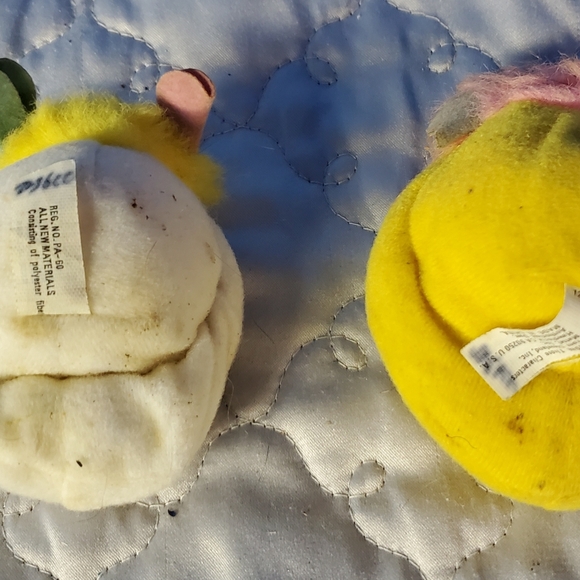 Set Of Two VINTAGE 1986 MATTEL POPPLES 3" MINI POCKET PUFFBALL POPPLE PLUSH TOY - Picture 6 of 6